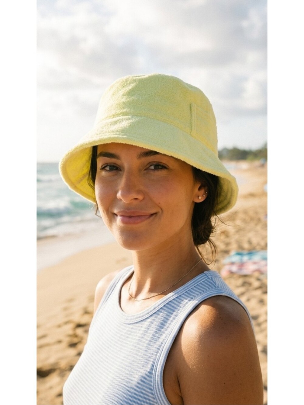Shade & Shore Terry Cloth Bucket Hat Neon Yellow OS